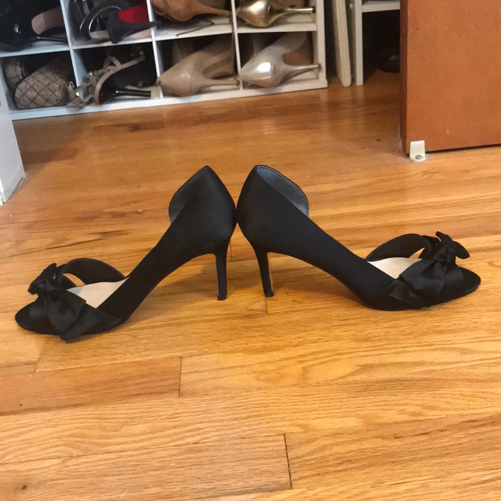 Nina black satin d’Orsay heels - Picture 6 of 6